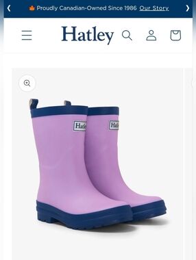 Hatley Kids Lavender Rain Boots with Navy Trim